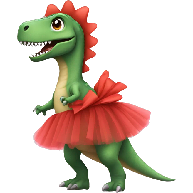 Dinosaur in tutu emoji