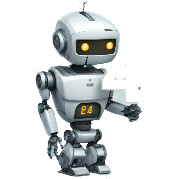 ROBOT HOLDING A SIGN WRITTEN NUMBER FOUR emoji
