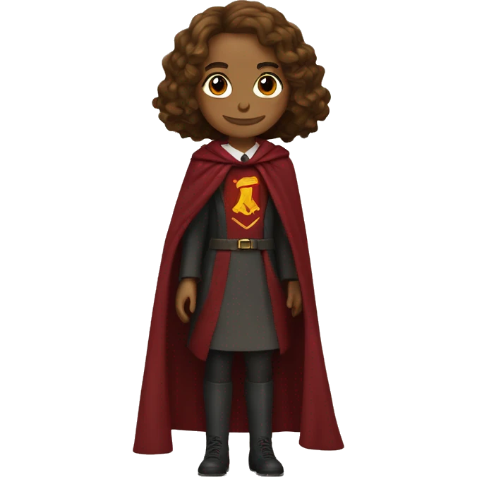 hermine, hermine granger, figure with cape gryffindor emoji