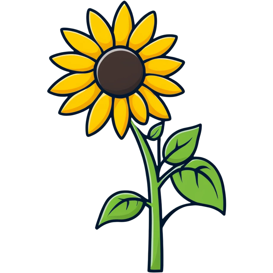 sunflower with a face emoji