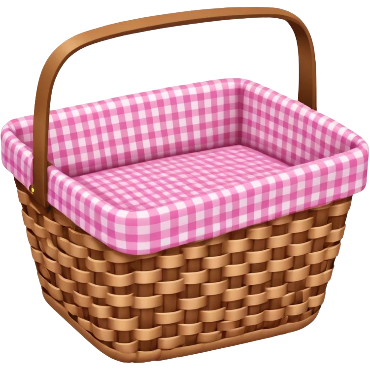 pink gingham fabric  basket   emoji