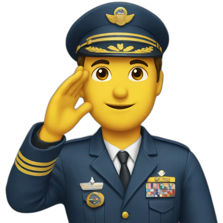 saluting pilot emoji