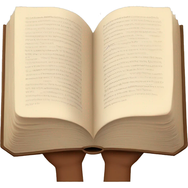 Open brown book over hands emoji