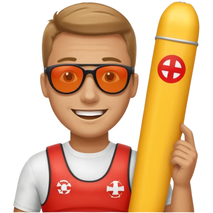 Lifeguard Holding Rescue Tube emoji