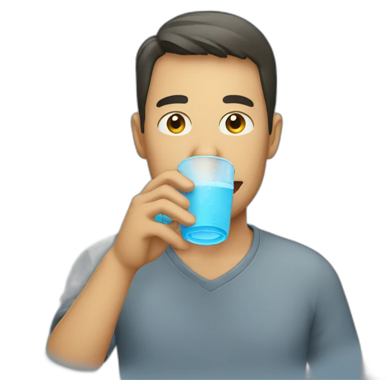 A man drinking water emoji