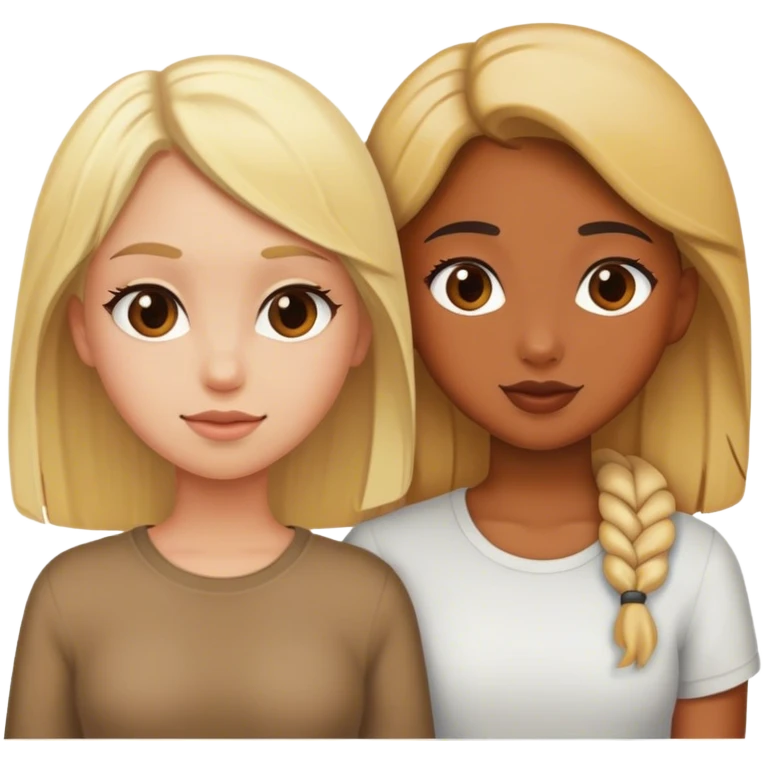 Best friends blond girl and brown girl emoji