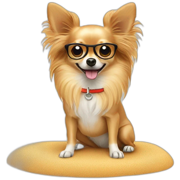 Long hair sand chihuahua lifeguard emoji