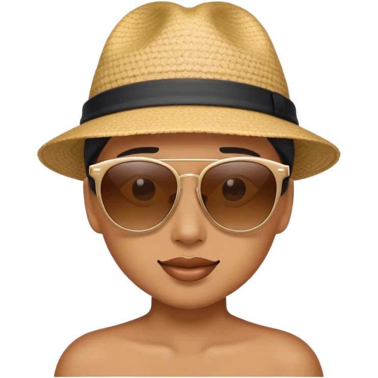 A 😊 wearing a sunglasses and a hat emoji