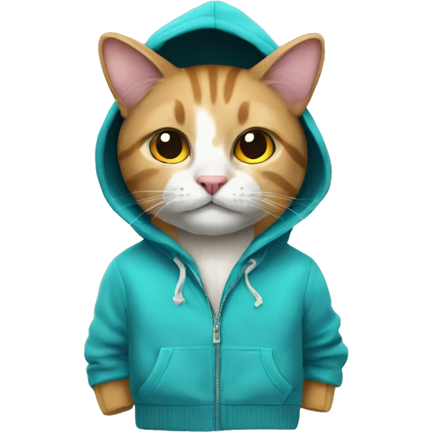 cat wearing a hoodie jacket or sweater  emoji