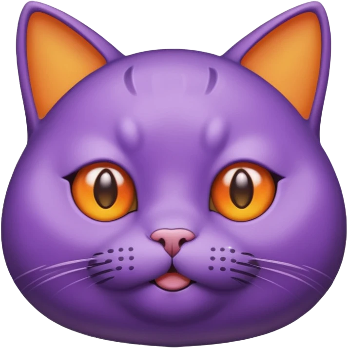 chubby purple cat, minimal details emoji