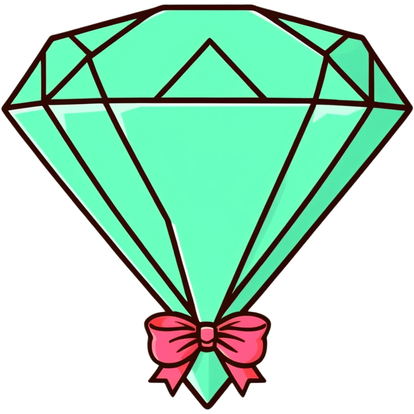 diamond with ribbon emoji