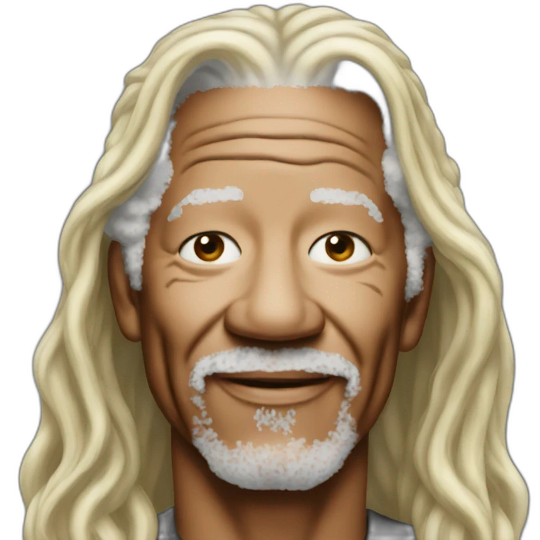 Blond long hair Morgan Freeman emoji