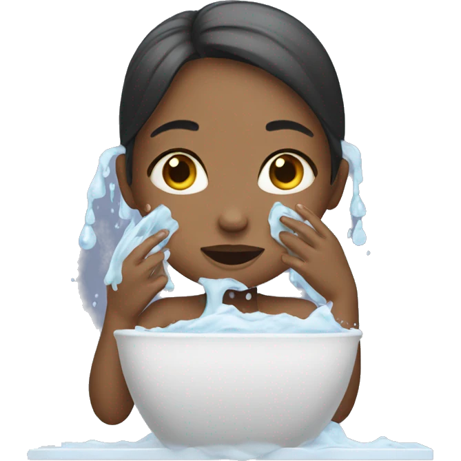 girl washes her face emoji