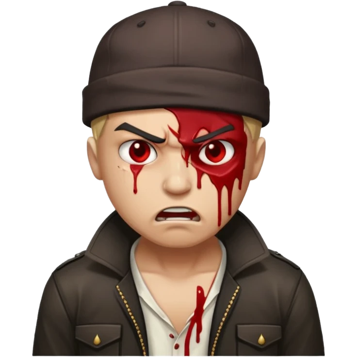 Shot bullet on his head gangsta emoji
