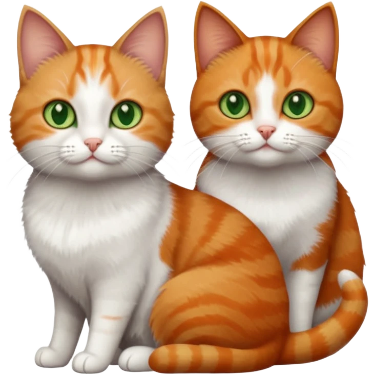 3 tiny short hair cats including a dark grey and white cat with green eyes, a ginger and white with orange eyes and a brown tabby and white with hazel eyes emoji