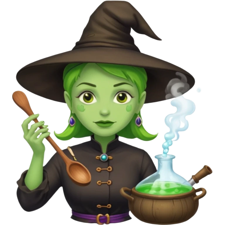 green witch cooking potion emoji