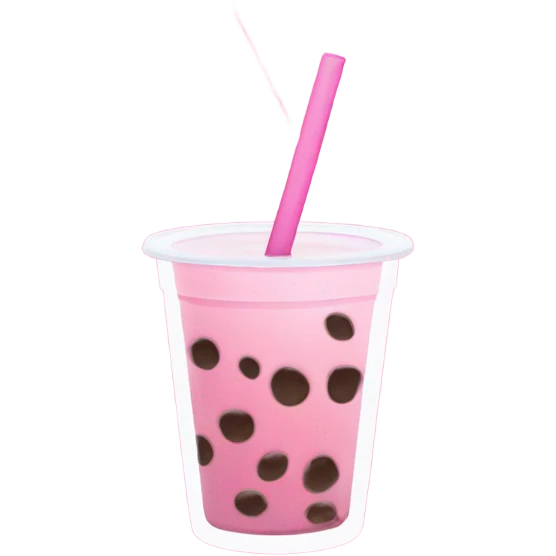 Pink boba tea emoji