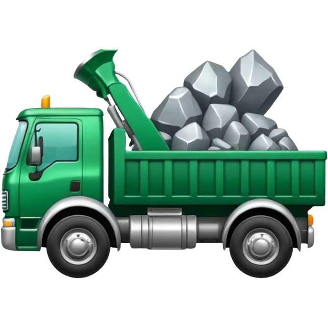 green truck with silver ore emoji