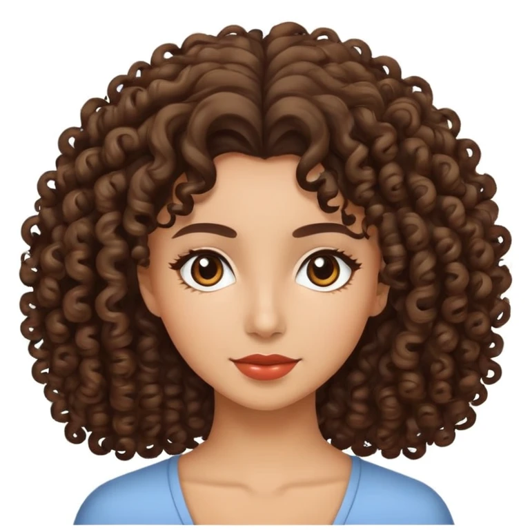 Morena pelo rizado emoji