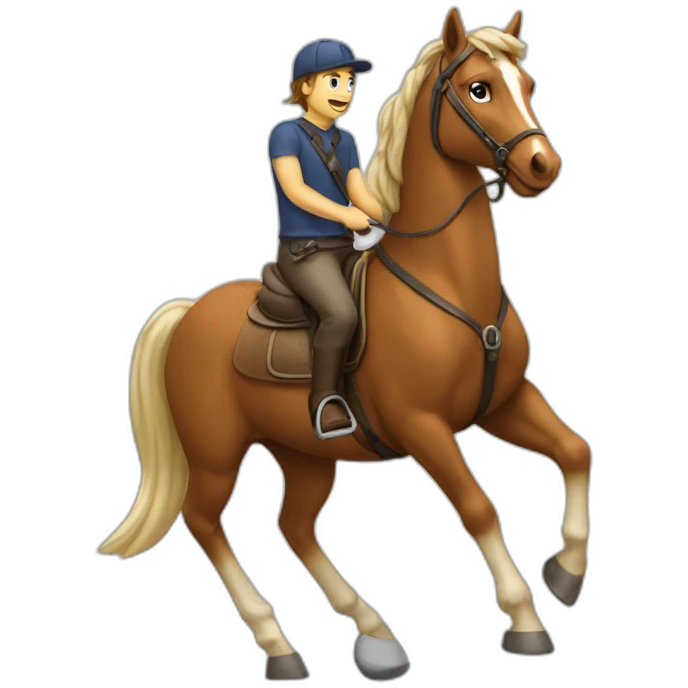 Chat sur un cheval emoji