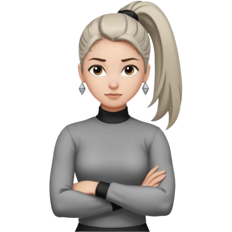 คาแรกเตอร์: สายลุย มั่นใจ ฉลาด สุขุม
ลุคอิโมจิ:

สีตาสีเทาอ่อน เห็นชัดเจนมาก

คิ้วได้รูป มองแล้วดูสตรอง

ผมหางม้าสู

ลุคสตรีทแฟชั่น
ผิวขาวอมชมพู

ท่าโพสกอดอก
ฟีล: Girl Boss, cool beauty, minimal but powerful emoji