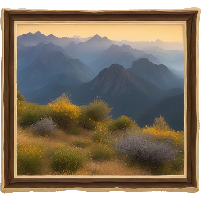 a photo frame of mounains emoji