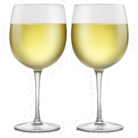 2 white wine glasses cheers emoji