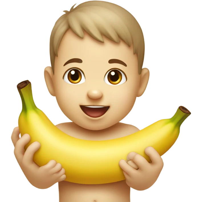 Baby holding banana emoji