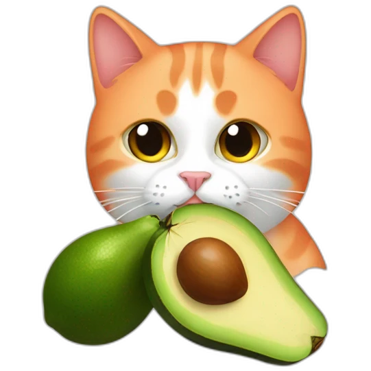 cat with avocado and salmon emoji