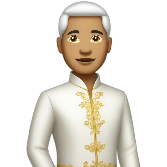 indonesian man in traditional white balinese suit emoji