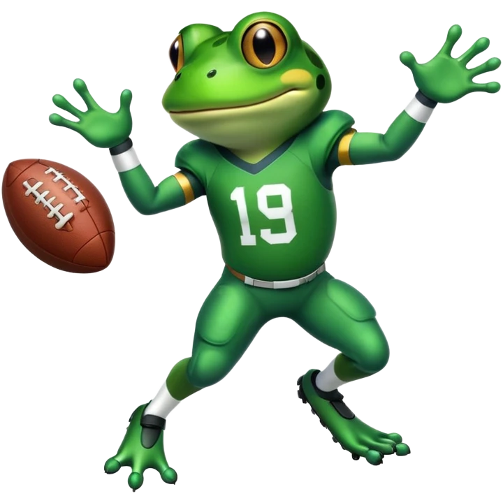 Frog playing football emoji