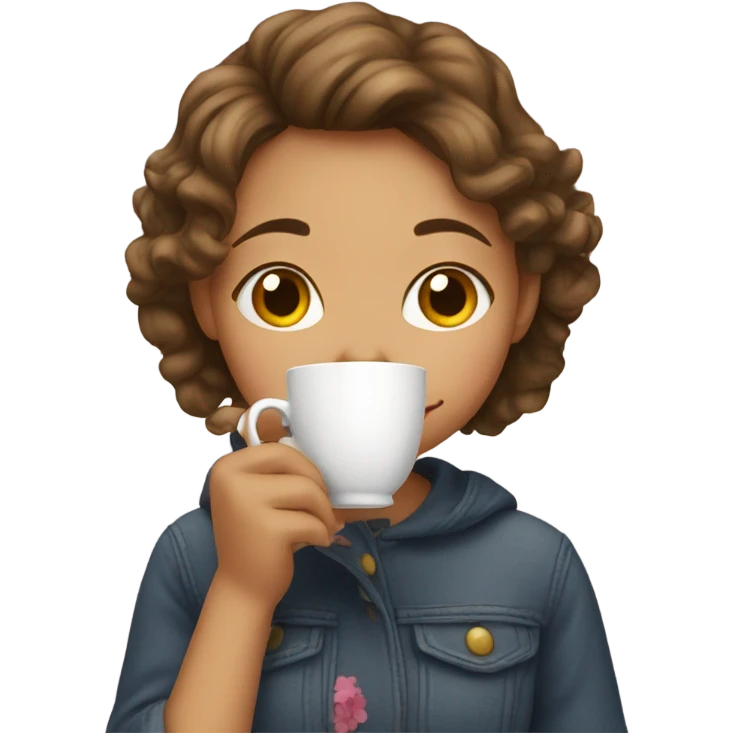 Girl sipping tea emoji