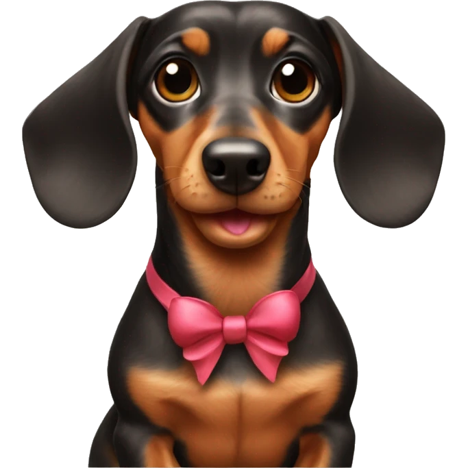 dachshund with a bow emoji