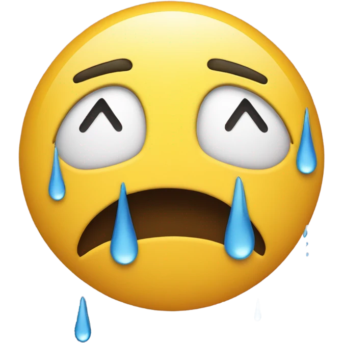 A crying emoji with a broken heart emoji
