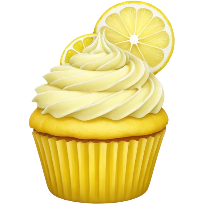 lemon cupcake with a lemon slice on top emoji