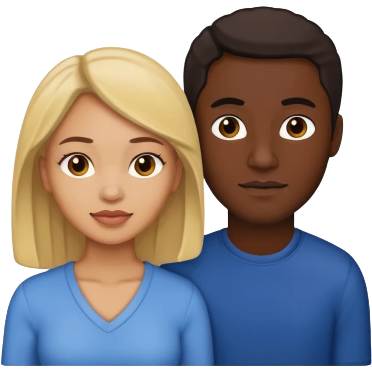 Light skin woman and dark skin man couple emoji