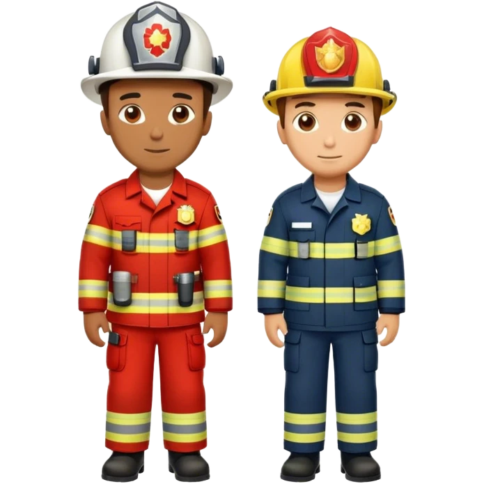 Fireman and Paramedic standing together emoji