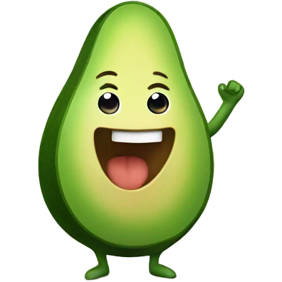 happy avocado with hands up emoji