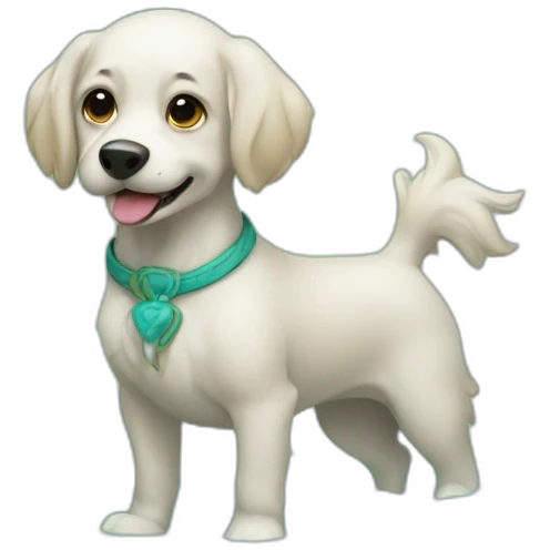 Chien sur sirene emoji