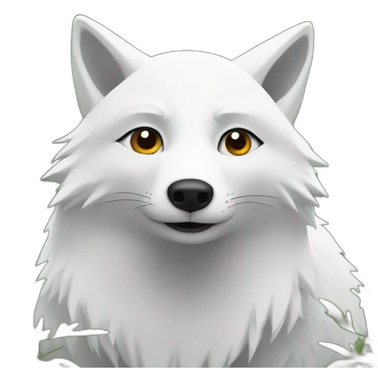 2 white fox in the forest emoji