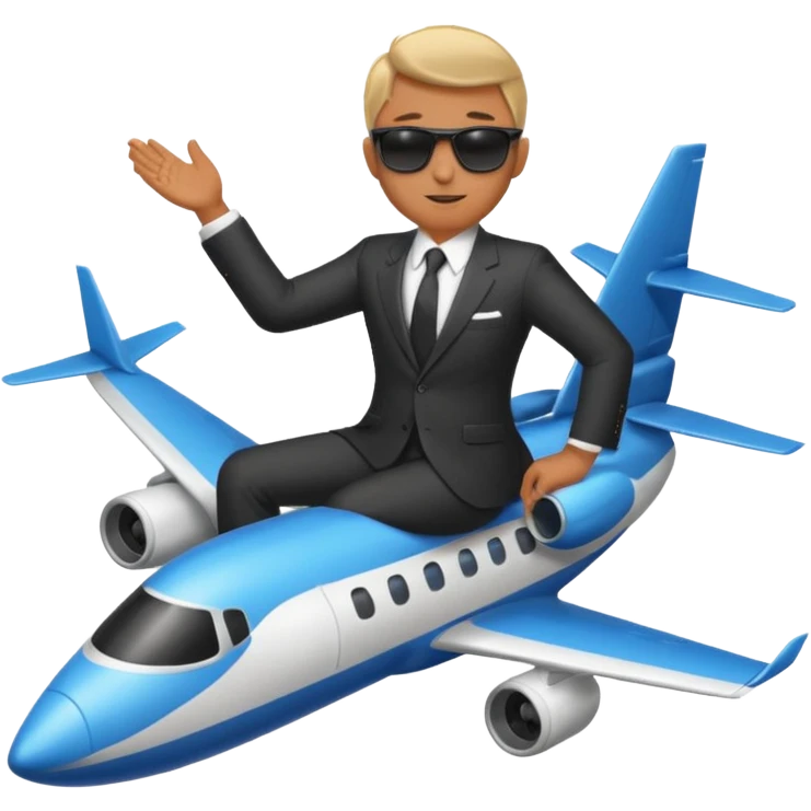 Suit man riding a jet plane emoji