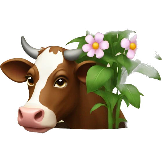 a cow in a flowerpot emoji