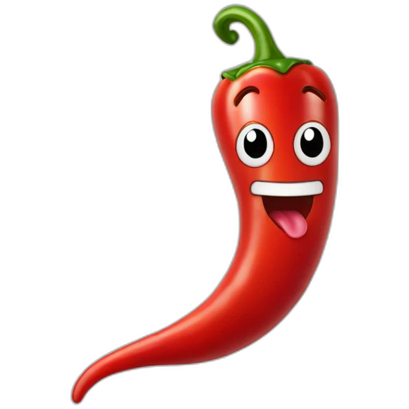 red chilly pepper with tongue emoji