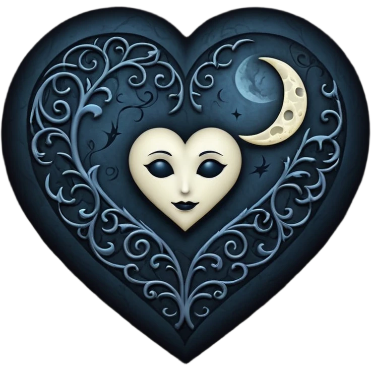 heart with gothic moon emoji