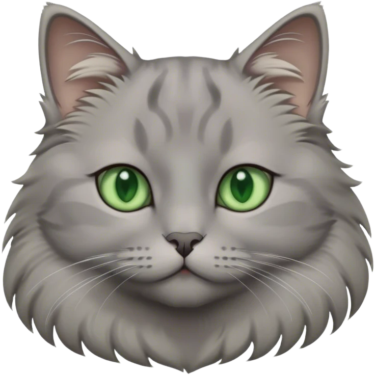 Gray cat with green eyes  emoji