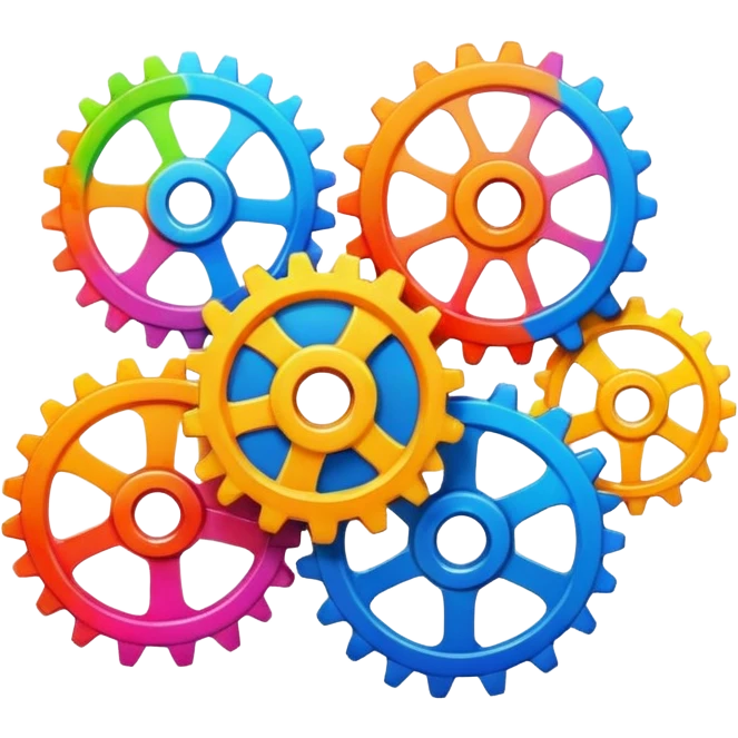 cogs made of paint emoji
