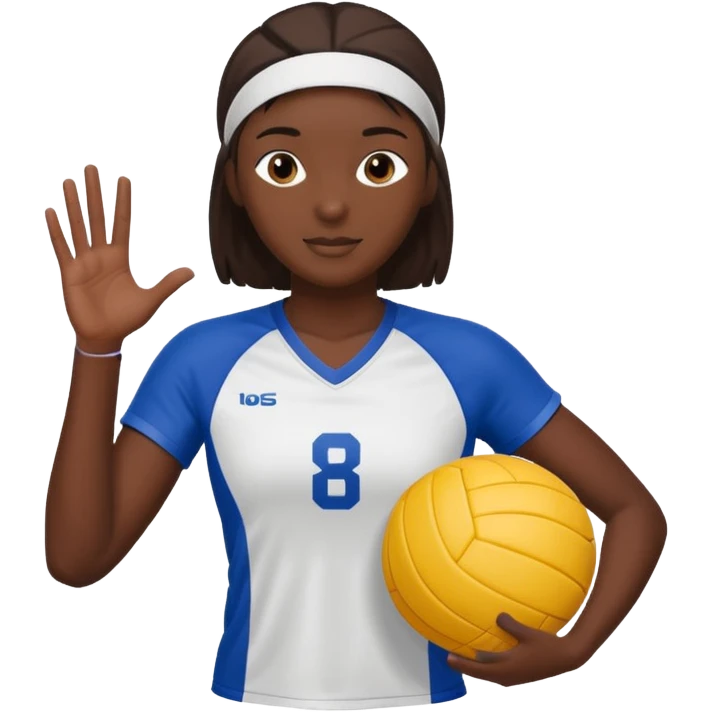 volleyball player, dark skin, with volleyball ball emoji