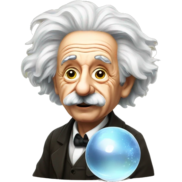 Albert Einstein with crystal ball emoji
