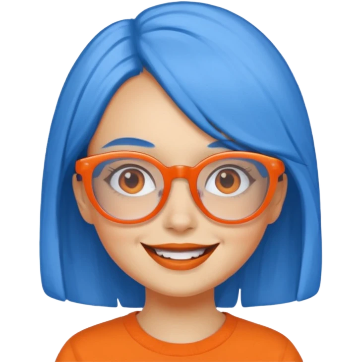 blue skinned orange glassed daughter emoji