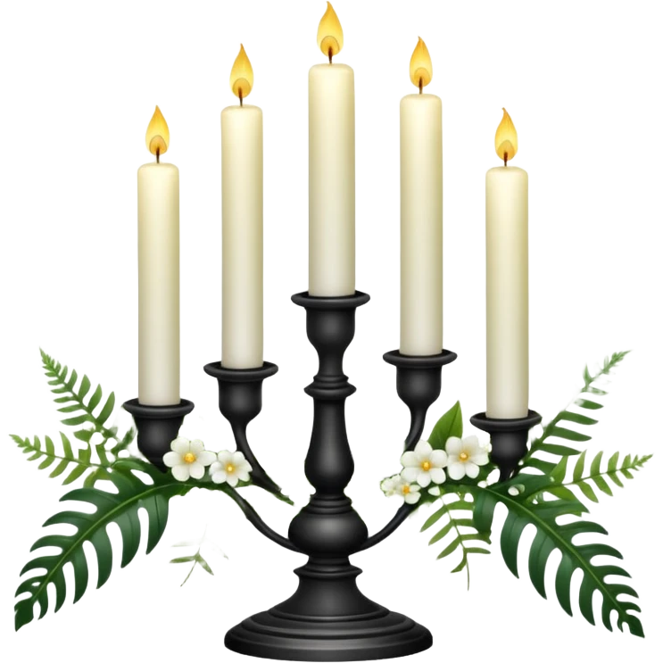 Aesthetic scenic beautiful gorgeous pretty elegant sparkly shiny scene of Candles white and with flowers and marble pedestals and lush vines and ferns emoji